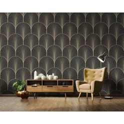  WallVision Consalnet Poszter modern fekete, aranyszínű, vlies art deco