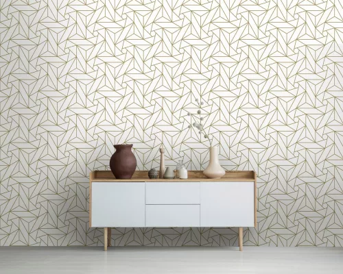 WallVision Consalnet Poszter modern fehér, aranyszínű, vlies geometriai