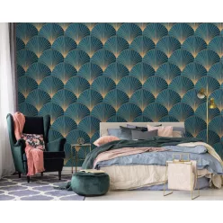   WallVision Consalnet Poszter modern türkiz, aranyszínű, vlies art deco