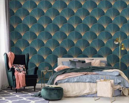 WallVision Consalnet Poszter modern türkiz, aranyszínű, vlies art deco