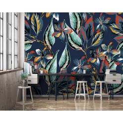   WallVision Consalnet Poszter modern kék, piros, narancssárga, zöld, feketeszínű, vlies leveles, virágos
