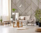 WallVision Consalnet Poszter modern arany, beigeszínű, vlies geometriai
