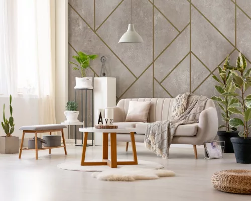 WallVision Consalnet Poszter modern arany, beigeszínű, vlies geometriai