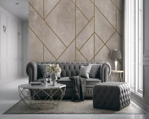 WallVision Consalnet Poszter modern arany, beigeszínű, vlies geometriai