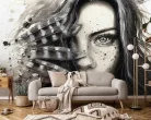 WallVision Consalnet Poszter modern beige, fekete, fehérszínű, vlies arc