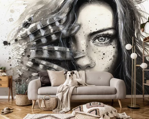 WallVision Consalnet Poszter modern beige, fekete, fehérszínű, vlies arc