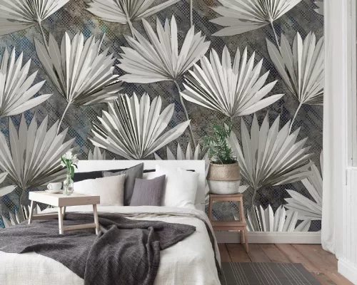 WallVision Consalnet Poszter modern szürke, kék, barnaszínű, vlies növényes