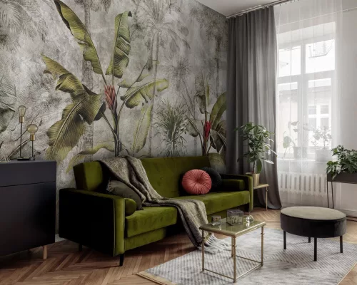 WallVision Consalnet Poszter modern zöld, piros, barna, szürkeszínű, vlies növényes