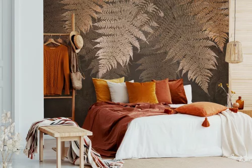 WallVision Consalnet Poszter modern barna, drappszínű, vlies leveles, növényes
