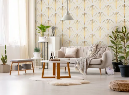 WallVision Consalnet Poszter modern beige, aranyszínű, vlies art deco