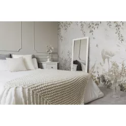   WallVision Consalnet Poszter modern zöld, szürke, beige, barnaszínű, vlies növényes, madaras