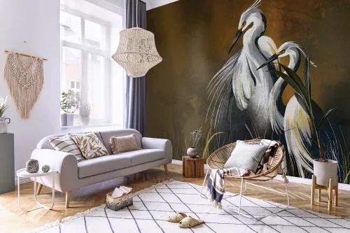 WallVision Consalnet Poszter modern barna, szürke, fehér, fekete, sárgaszínű, vlies madaras