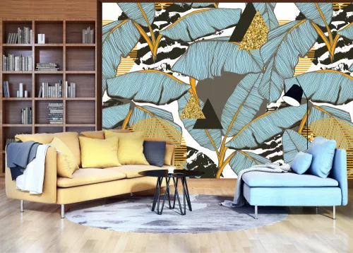 WallVision Consalnet Poszter modern arany, fekete, fehér, kék, barnaszínű, vlies leveles