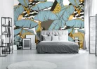 WallVision Consalnet Poszter modern arany, fekete, fehér, kék, barnaszínű, vlies leveles