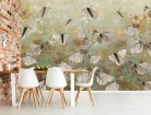 WallVision Consalnet Poszter modern drapp, zöld, barna, szürka, narancssárgaszínű, vlies pillangós