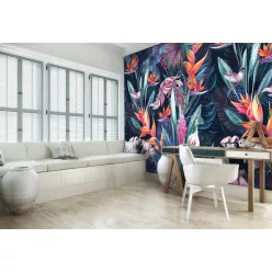   WallVision Consalnet Poszter modern kék, zöld, narancssárga, piros, Rózsaszín, lilaszínű, vlies növényes