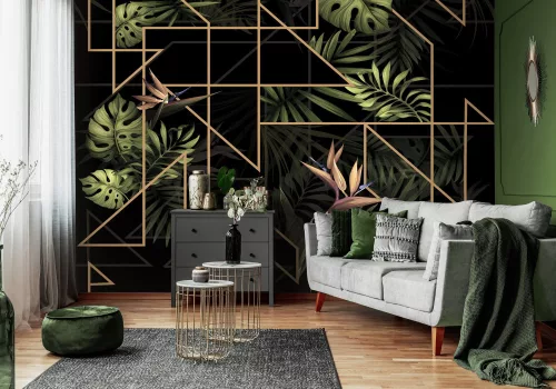 WallVision Consalnet Poszter modern zöld, fekete, barna, aranyszínű, vlies leveles