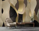 WallVision Consalnet Poszter modern barna, bézs, arany, feketeszínű, vlies absztrakt
