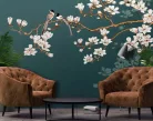 WallVision Consalnet Poszter modern türkiz, fehér, barna, feketeszínű, vlies ágas, virágos