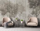 WallVision Consalnet Poszter modern barna, homok, szürkaszínű, vlies növényes, kazettás