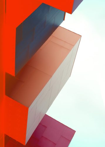 AS Creation Daniel Hechter 6 vlies, vinyl anyagú narancssárga, kék, piros, türkiz színű geometriai modern tapéta