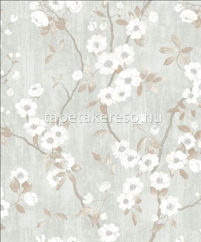 Casadeco Delicacy vlies anyagú kék, beige színű virágos, ágas modern tapéta