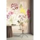 Khroma Walldesigns 2 vinyl, vlies anyagú beige, sárga, bordó, rózsaszín, zöld színű pillangós, virágos modern poszter