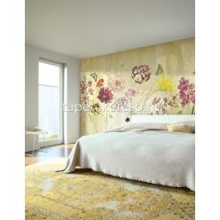   Khroma Walldesigns 2 vinyl, vlies anyagú zöld, sárga, bordó, rózsaszín színű pillangós, virágos modern poszter