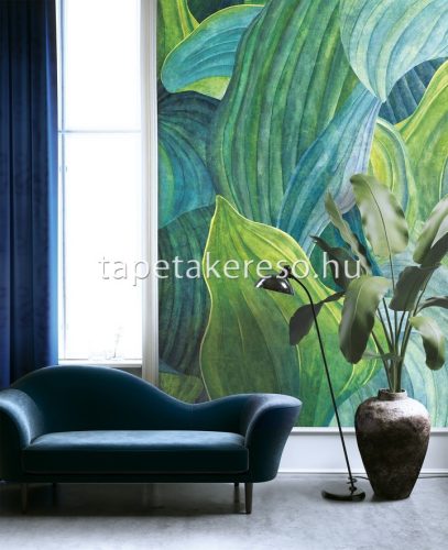 Khroma Walldesigns 2 növényi szálak, vlies anyagú kék, zöld, türkiz színű leveles modern poszter