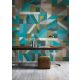 Khroma Walldesigns 2 vinyl, vlies anyagú kék, mustársárga, szürke, zöld színű geometriai modern poszter
