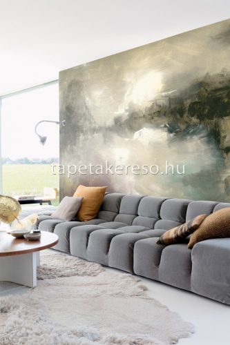 Khroma Walldesigns 2 növényi szálak, vlies anyagú szürke, kék, mályva, beige színű festmény modern poszter