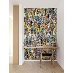   Khroma Walldesigns 2 vinyl, vlies anyagú sárga, narancssárga, zöld, fekete, barna színű rajz klasszikus poszter