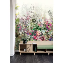   Khroma Walldesigns 2 vinyl, vlies anyagú zöld, fehér, kék, barna, pink, sárga színű virágos modern poszter