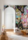Khroma Wall Designs IV vlies anyagú, fekete, zöld, barna, lila színű, váza, leveles, Modern poszter