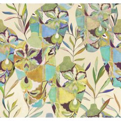   Khroma Wall Designs IV vlies anyagú, beige, zöld, kék színű, váza, leveles, Modern poszter