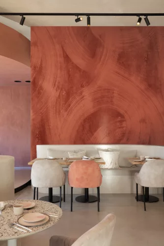 Khroma Wall Designs IV vlies anyagú, rozsdabarna színű, körös, hullámos, Modern poszter