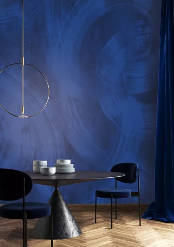 Khroma Wall Designs IV vlies anyagú, kék színű, körös, hullámos, Modern poszter