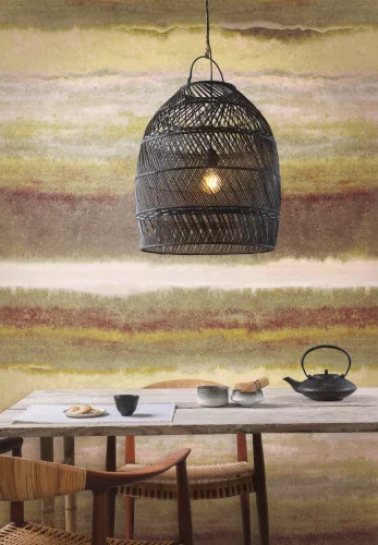 Khroma Wall Designs IV vlies anyagú, zöld, barna színű, csíkos, Modern poszter