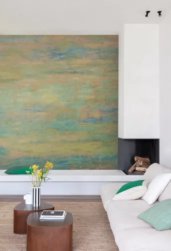 Khroma Wall Designs IV vlies anyagú, zöld, sárga színű, foltos, Modern poszter