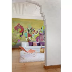   Khroma Wall Designs IV vlies anyagú, zöld, lila, piros, fekete színű, váza , Modern poszter