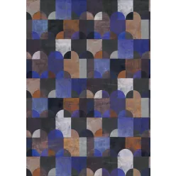   Khroma Wall Designs IV vlies anyagú, fekete, kék, barna színű, geometriai, Modern poszter