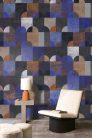 Khroma Wall Designs IV vlies anyagú, fekete, kék, barna színű, geometriai, Modern poszter
