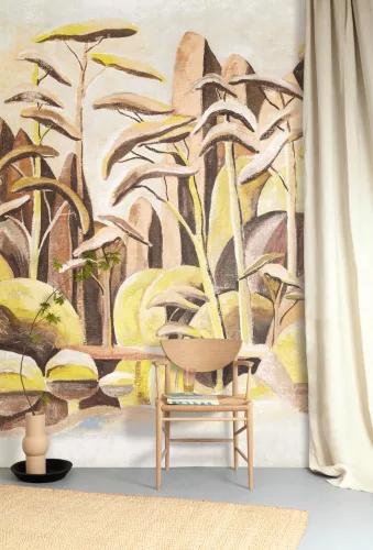 Khroma Wall Designs IV vlies anyagú, barna, sárga, beige színű, fás, Modern poszter