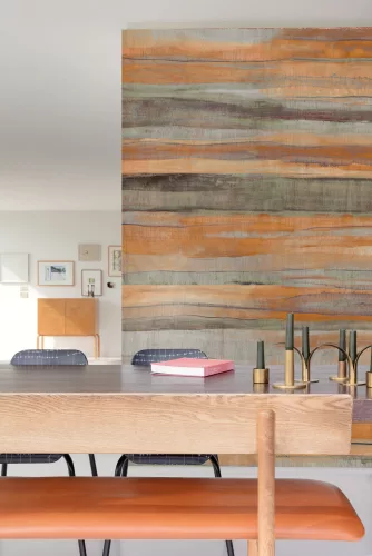 Khroma Wall Designs IV vlies anyagú, rozsdabarna, szürke színű, vonalas, Modern poszter