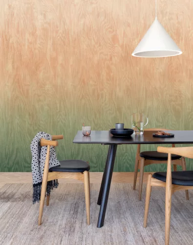 Khroma Wall Designs IV vlies anyagú, zöld, barack színű, moire, színátmenetes, Modern poszter