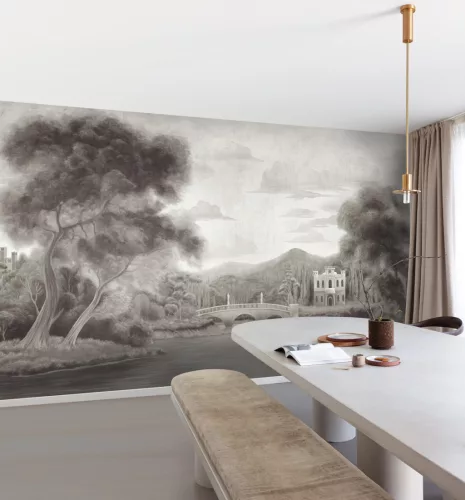 Khroma Wall Designs IV vlies anyagú, szürke színű, épület, tájkép, Modern poszter