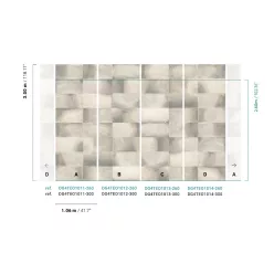   Khroma Wall Designs IV vlies anyagú, szürke színű, kockás, geometriai, Modern poszter