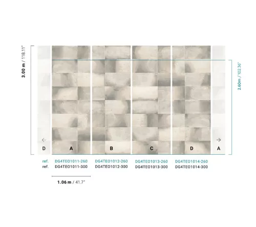 Khroma Wall Designs IV vlies anyagú, szürke színű, kockás, geometriai, Modern poszter