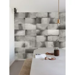   Khroma Wall Designs IV vlies anyagú, szürke színű, kockás, geometriai, Modern poszter