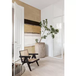   Khroma Wall Designs IV vlies anyagú, fekete, barna, fehér színű, csíkos, Modern poszter